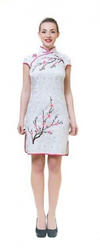 Купить Платье белое с сакурой в интернет-магазине Роза Мира