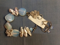 Купить Комплект дизайнерских украшений ручной работы браслет + серьги (натуральные камни) в интернет-магазине Роза Мира