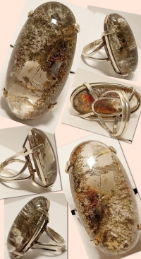 Купить Перстень с горным хрусталём, белый металл в интернет-магазине Роза Мира