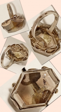 Купить Перстень с раухтопазом, белый металл в интернет-магазине Роза Мира