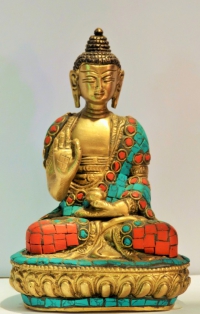 Будда Шакьямуни инкрустированный бирюзой. 