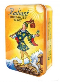 Таро Уэйта Сияющее Радужное мини в металлическом футляре (Radiant Rider Waite Tarot USG). 