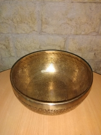 Чаша поющая кованная Стопы Будды, диаметр 22 см.. 